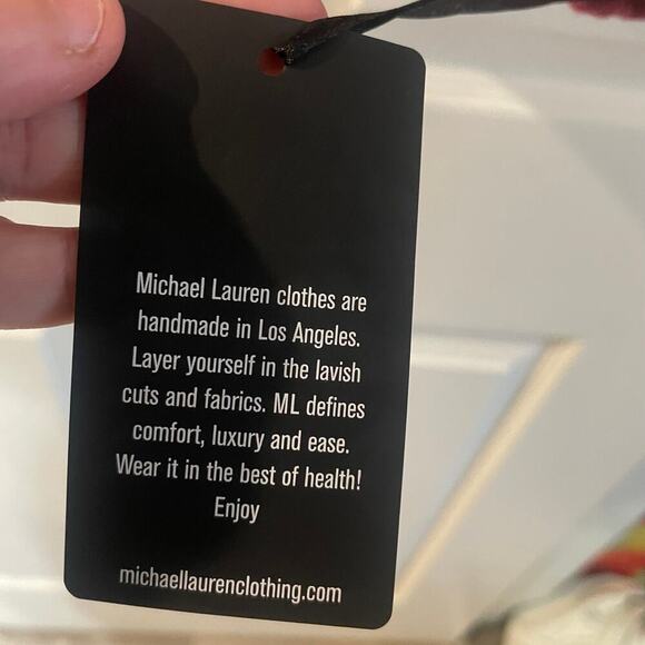 NWT Michael Lauren James Sweatshirt in Burgundy . - size M - Picture 3 of 13